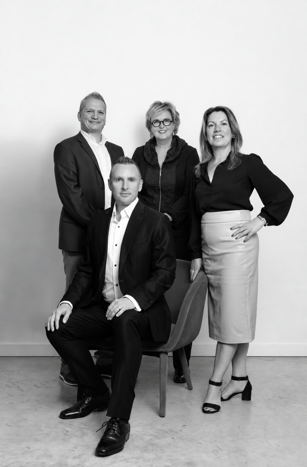 Vincent Chaput, Mélanie Lavoie, Cathleen Hill et Francis Morin, courtiers immobiliers de l'Équipe Vincent Chaput